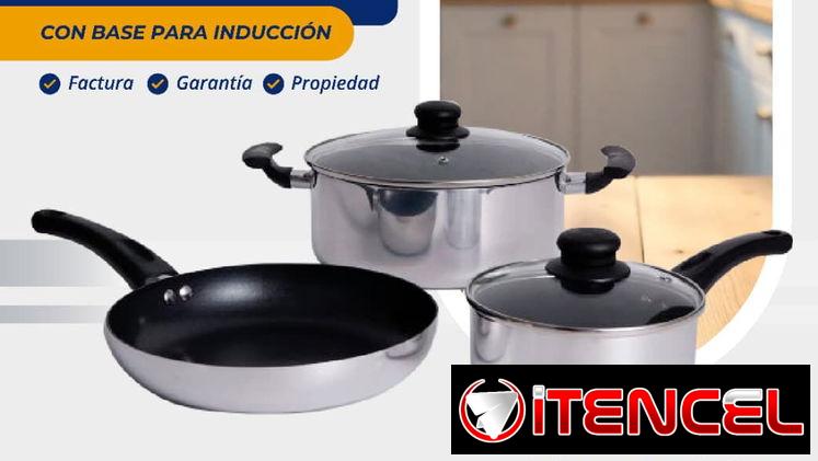 Juego de Calderos de 5 Piezas de Aluminio Marca EÒN (ko)