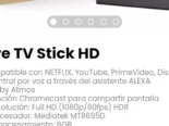 Fire TV Stick HD. Compatible con NETFLIX, YouTube, PrimeVideo, Disney. Nuevo