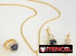 Conjunto de Pendientes, Collar y Anillo con Colgante de Corazón, Joyería Ligera para Mujeres