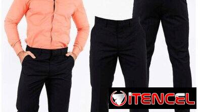 Ropa para hombres y estos pantalones de vestir de diferentes modelos y tallas. Precio: 24 usd o 13200 mn.