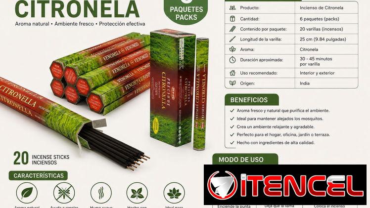Inciensos de Citronela..tráfico 6 cajitas y cada cajita 10 inciensos