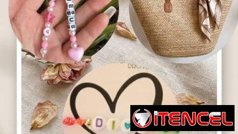 Conjunto de cartera con pulsera de frase y llavero