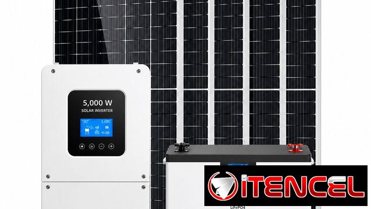 KIT SOLAR Inversor 5KW+Batería 5.12kWh +6 Paneles de 615W