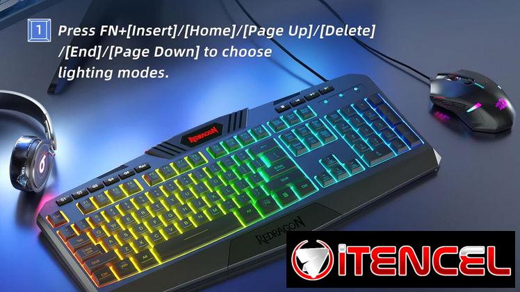 Combo Gaming Redragon S101 Teclado + Mouse RGB USB con Reposamuñecas