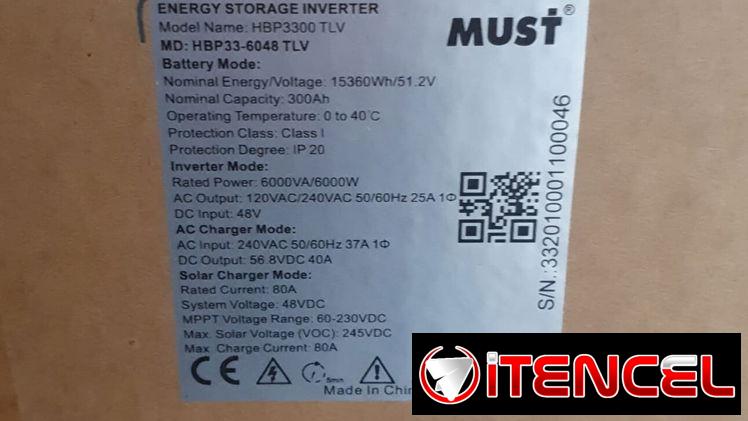 3250 Must 6kw con bateria de 15 kw