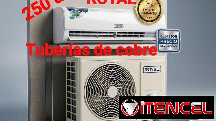 Split ❄️Royal❄️de 1 tonelada 🥶 – Capacidad de enfriamiento 12000 BTU  – Refrigerante R410a – Voltaje ⚡ 220v / 60 Hz