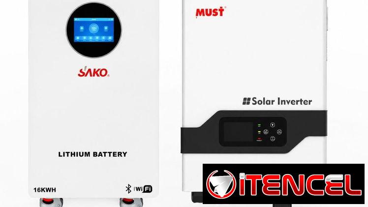 *Kit solar de 3 kw* – Inversor híbrido de 3 kW Must para la 110/220 v – 4 paneles Bi*Kit solar dfaciales de 580 watts –