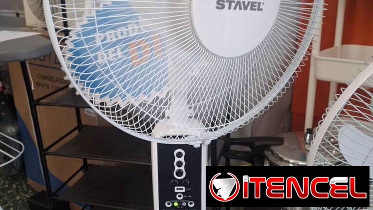 🔆 Ventilador Recargable de 16 pulgadas. Marca: STAVEL, LD-8016. Batería: LiFePO4, 7200 mAh. Potencia 26W.