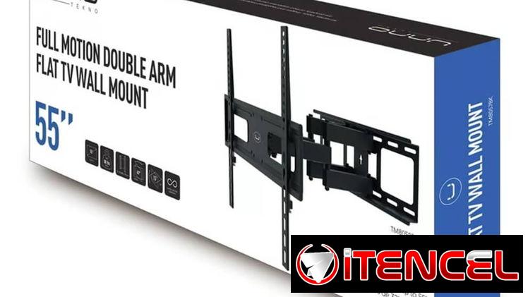 Soporte De Pared Unno Tekno Para TV 32–55” Doble Brazo Full Motion VESA 400×400 Extensible 18.1” 88lb