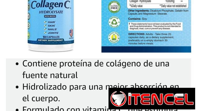 Colágeno en tabletas, pomo 100 cápsulas pomo sellado a estrenar por usted