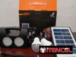 Lámpara recargable + panel solar y bombillos