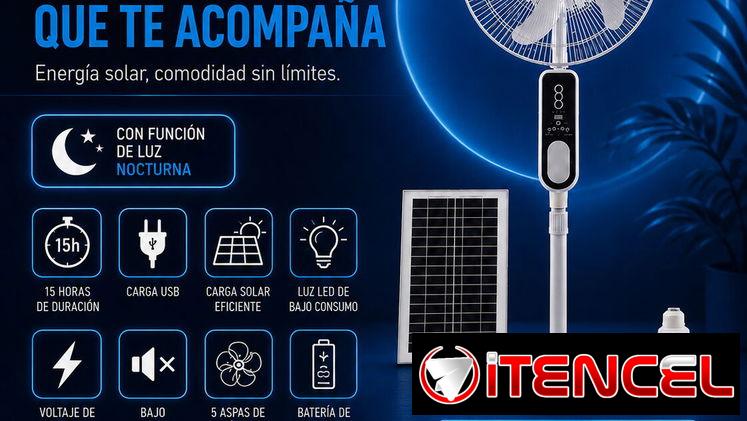 VENTILADOR SOLAR RECARGABLE STAVEL 16″ LD-8016