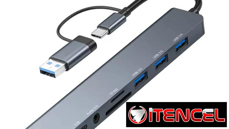 Tengo multi puerto 8 en 1 para Que conecte todo tipo de dispositivos a su tablet, laptop, móvil etc…!!