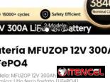 Batería MFUZOP 12V 300Ah LiFePO4. Química: Litio ferro fosfato (LiFePO4)