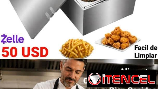 🍗 Freidora Eléctrica 6 Litros – Acero Inoxidable + 1700W – 50 USD