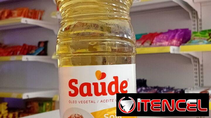 Botella de aceite de 900ml. Aceite de soja Saude