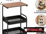 Organizador multifuncional de metal con ruedas  ✅Medidas: 80 cm altura x 30 x 43 cm ancho  🏷️ $30 usd