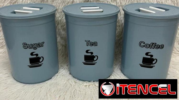 Set de 3 envases de almacenamiento  (Café, azúcar y té) en 3300 cup