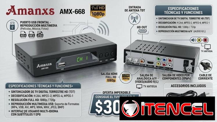 Cajita digital Full HD para televisor. Precio 30 USD