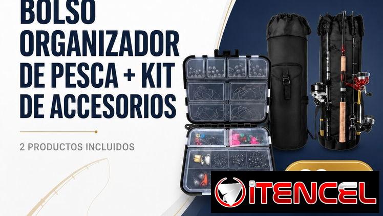 BOLSO ORGANIZADOR DE PESCA + KIT DE ACCESORIOS
