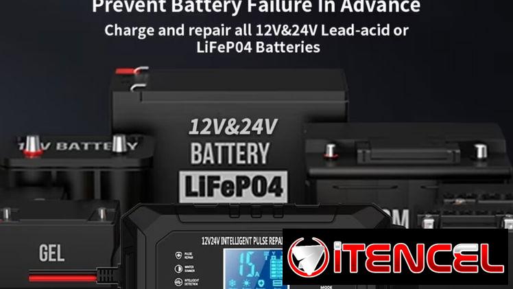 Cargador inteligente todo tipo de Bateria de 12v-15A y 24v-8A