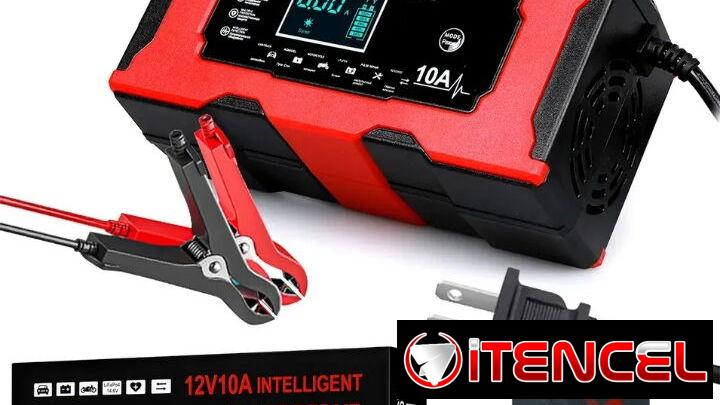 Cargador de batería inteligente, 12V 10A. Para todo tipo de batería, GEL, Ácido, LifePO4