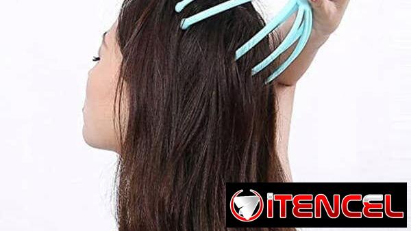 Masajeador Para Cabeza Con Esferas Giratorias. Relajante. Color azul acua