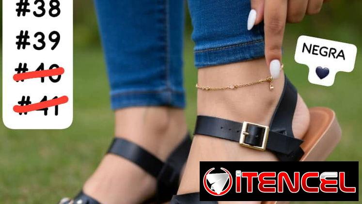 SANDALIAS DE MUJER MODELO CON TIRA COLOR NEGRO MODELO CRUZADO CON HEBILLA