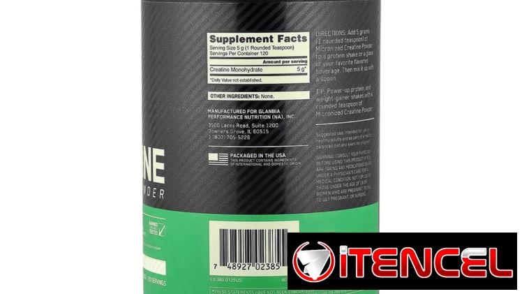 Creatina ON (Optimum Nutrition) 120 servicio.