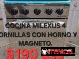 Cocina milexus de 20″ con horno y 4 quemadores (factura mensajería garantía) 53220916