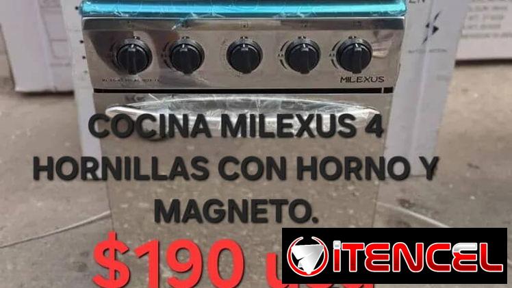 Cocina milexus de 20″ con horno y 4 quemadores (factura mensajería garantía) 53220916