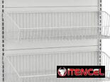 Estante con cestas metálicas (Gris o Blanco) Panel trasero perforado