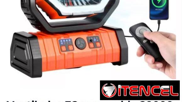 Ventilador recargable F6 de 20,000 mAh, nuevo y sellado.