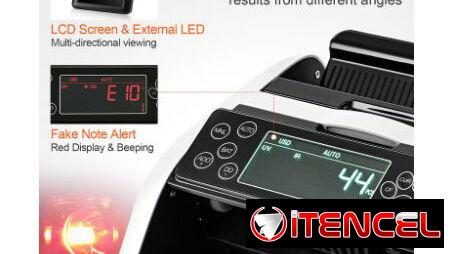 Contadora de Billetes VEVOR 1000 Billetes/min Detección UV MG IR DD Pantalla LCD Con Display Externo USD EUR Para Negoci