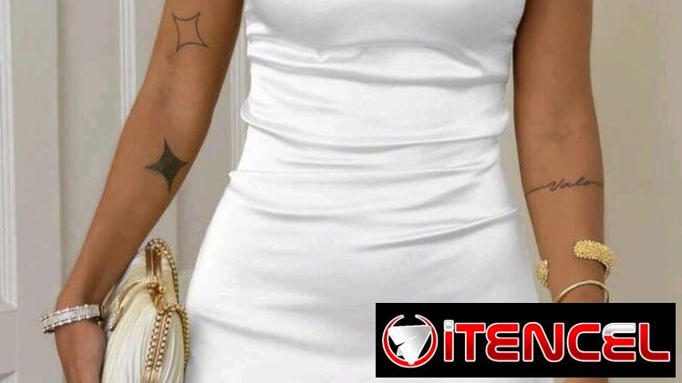 Vestido corto blanco shein de satin