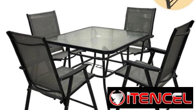 juego de terraza con 4 sillas