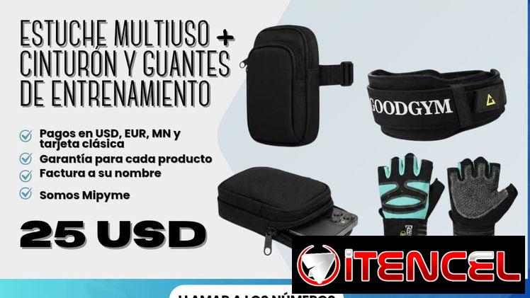 ✅ Estuche multiuso con correa ✅ Cinturón de entrenamiento para gimnasio ✅ Guantes de entrenamiento con muñequeras