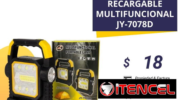 LAMPARA RECARGABLE MULTIFUNCIONAL CON PANEL SOLAR