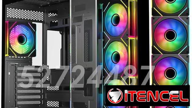 ✅✅52724487 – Chasis Gaming Semi panorámico DIYPC ARGB-N3-BK + 4 fanes ARGB 120mm✅✅