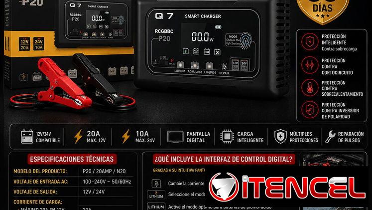 CARGADOR DE BATERIA 12V/24V-20A – Q7-LBC-20A