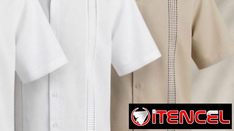 Camisa de Lino Blanca con Bordado de varios colores, escoja el suyo