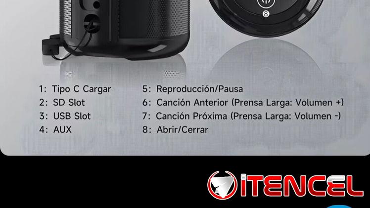 Bocina recargable marca 1hora