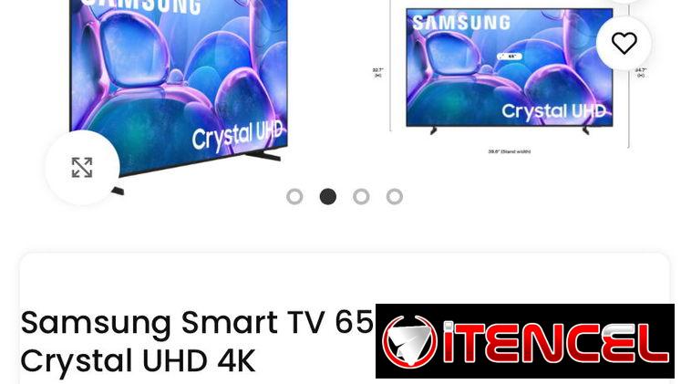 Smart TV 65” Samsung 4K con HDR10+, plataforma Tizen y acceso a tus aplicaciones favoritas. 📺 PANTALLA: Crystal UHD 4K
