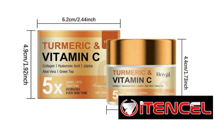 Crema hidratante (contiene colágeno, ácido hialurónico, aloe vera, Vit C, cúrcuma)