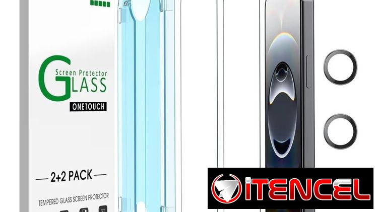 * Protector Auto-Alignment OneTouch para iPhone 17e / iPhone 16e (2+2 Pack)