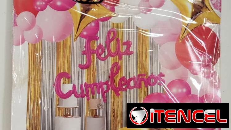 Set de Globos de 72 Piezas – Plateado y Blanco (Cortina y Mantel)