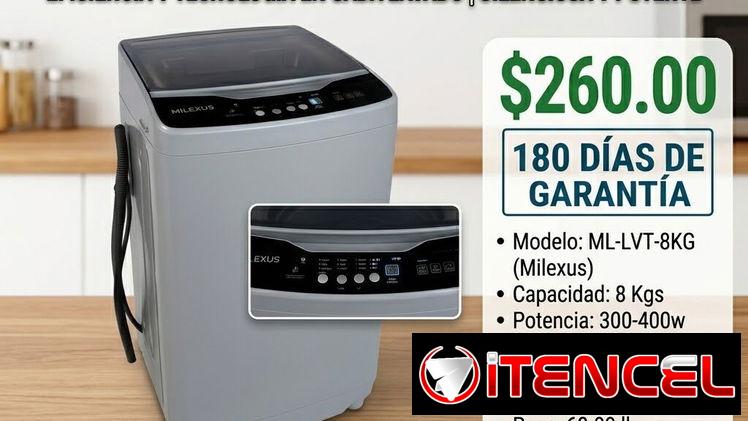 LAVADORA AUTOMÁTICA 8 KGS MILEXUS
