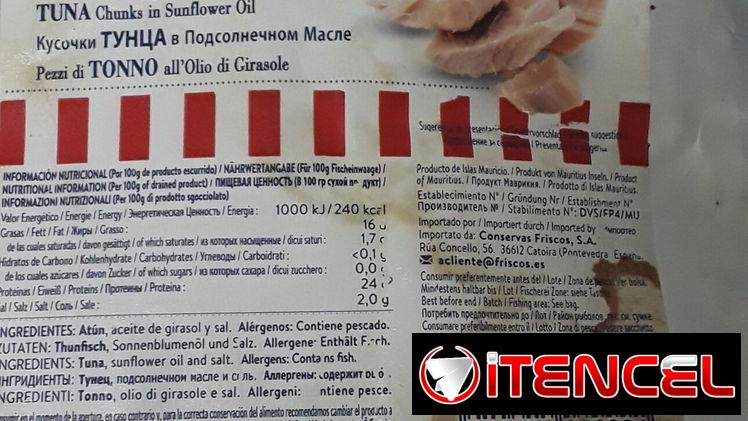 Atún, peso neto escurrido 950 g