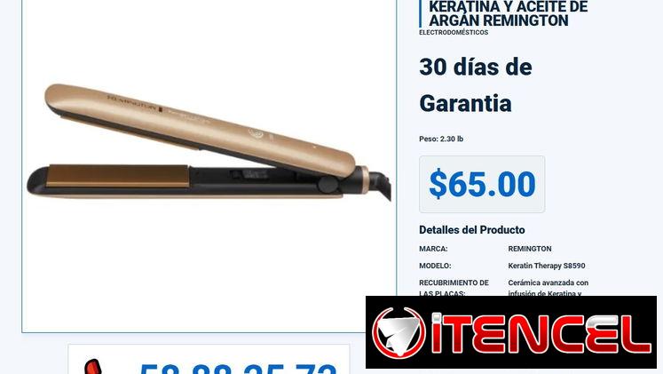 PLANCHA PARA CABELLO CON TECNOLOGÍA DE KERATINA Y ACEITE DE ARGÁN REMINGTON VPT-0283