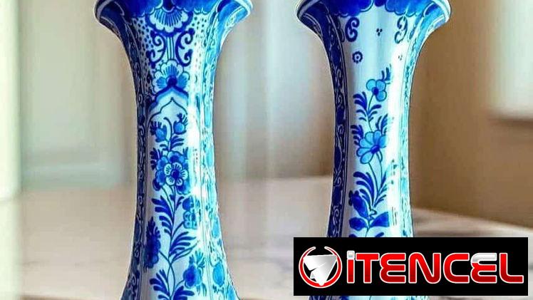 📲56225007💲100usd💙Jarrón de porcelana holandés *Delft Blue* (Azul de Delf) hecho a mano, a mediados del *siglo XX*💲
